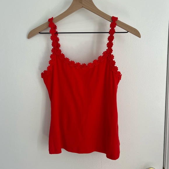 & Orher Stories red flower strap tank top - Picture 1 of 4